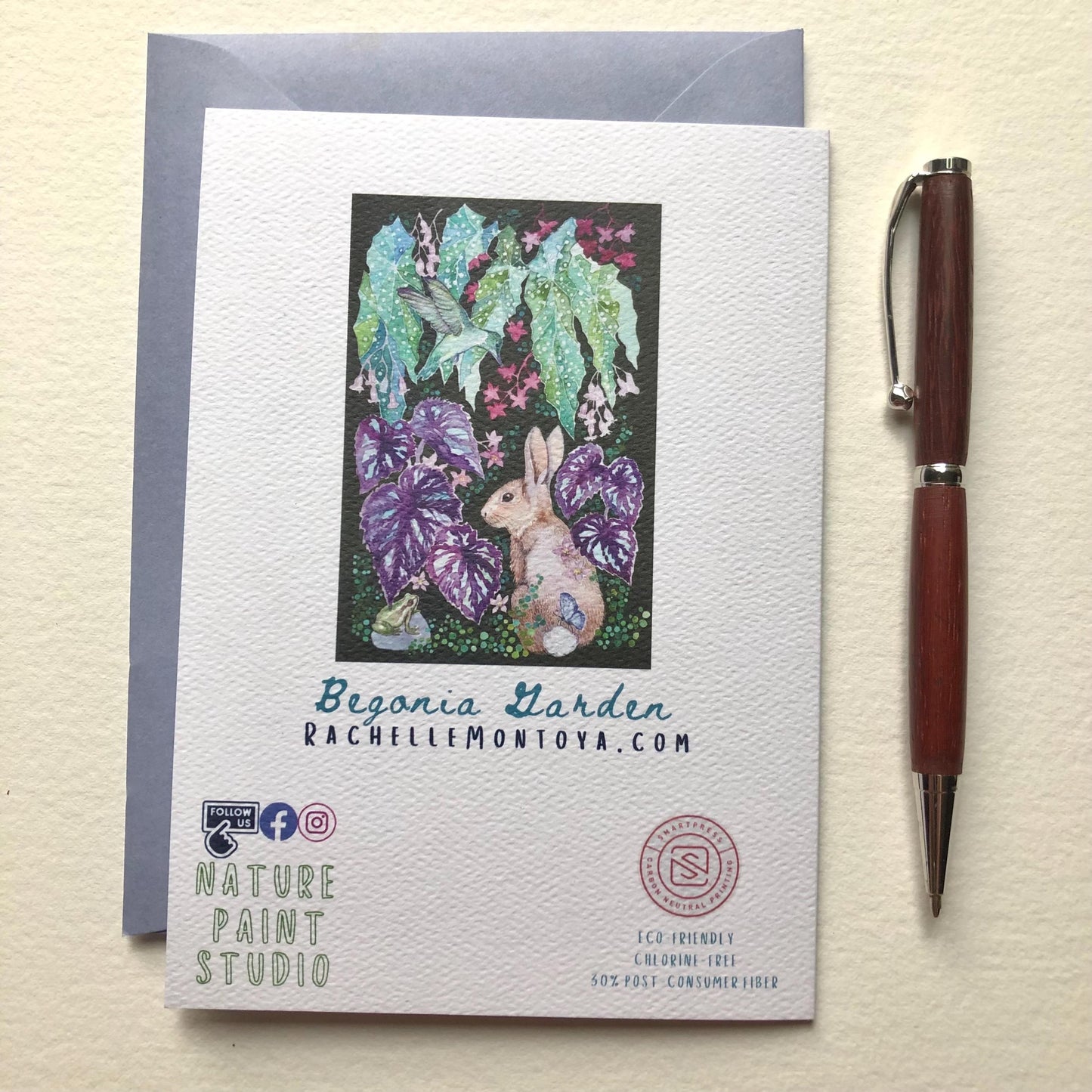 Bunny and Begonia Greeting Card