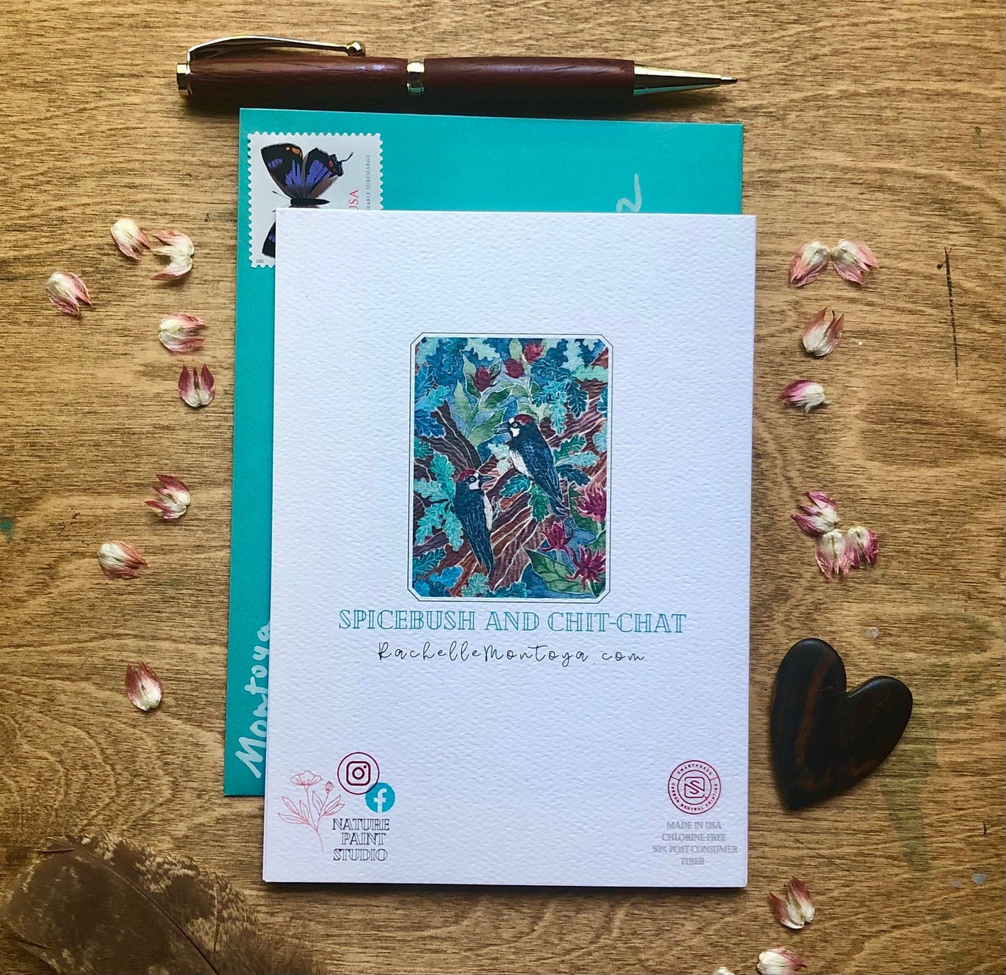 Acorn Woodpecker and Spicebush Card