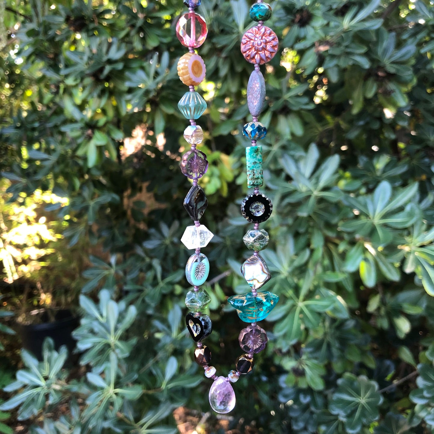 Chunky Czech Glass and Gemstone Choker