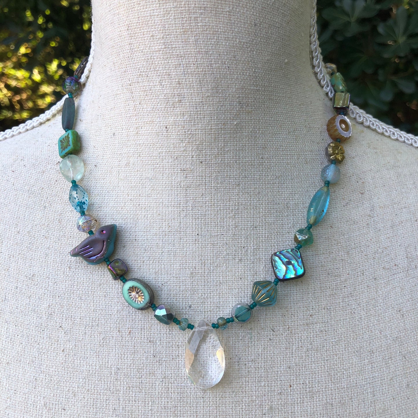 Chunky Glass and Gemstone Beaded Choker