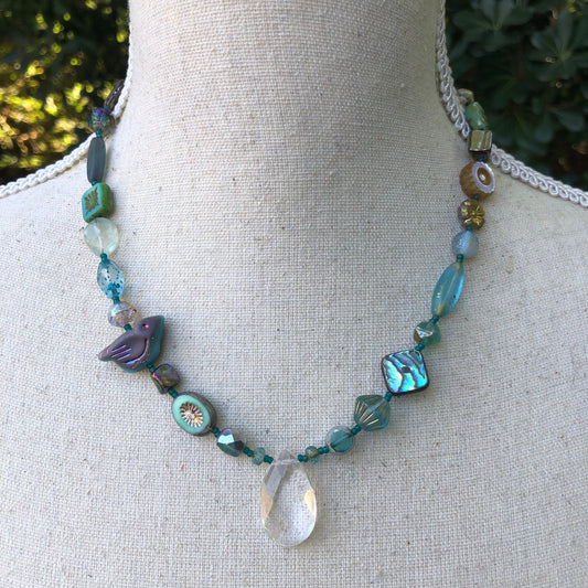 Chunky Glass and Gemstone Beaded Choker