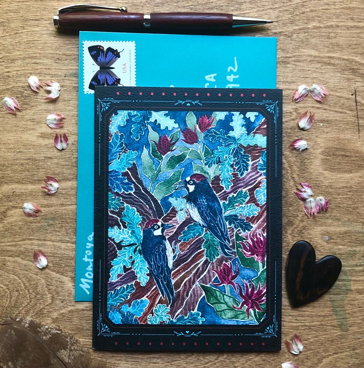 Acorn Woodpecker and Spicebush Card