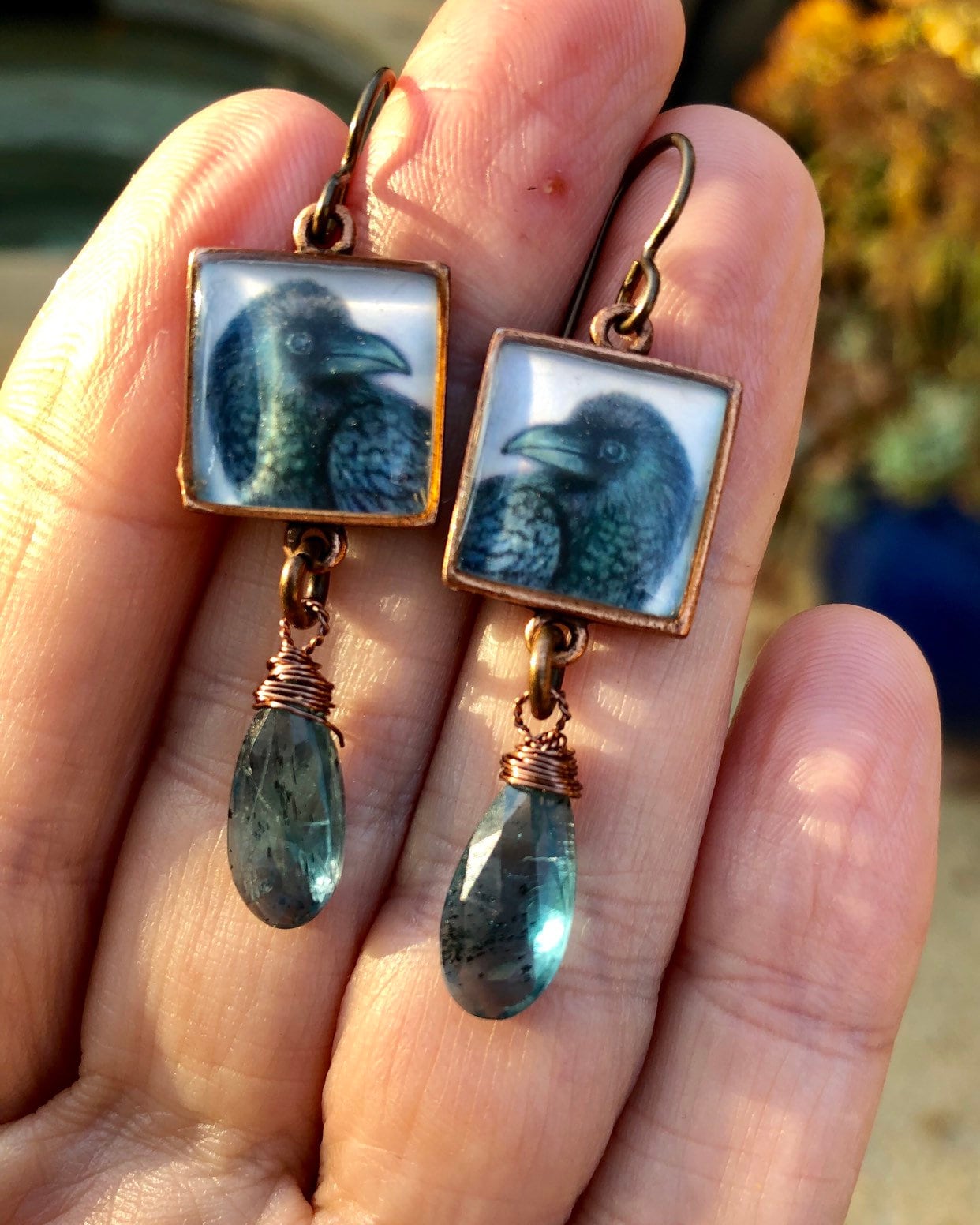 Copper Raven Kyanite Dangles