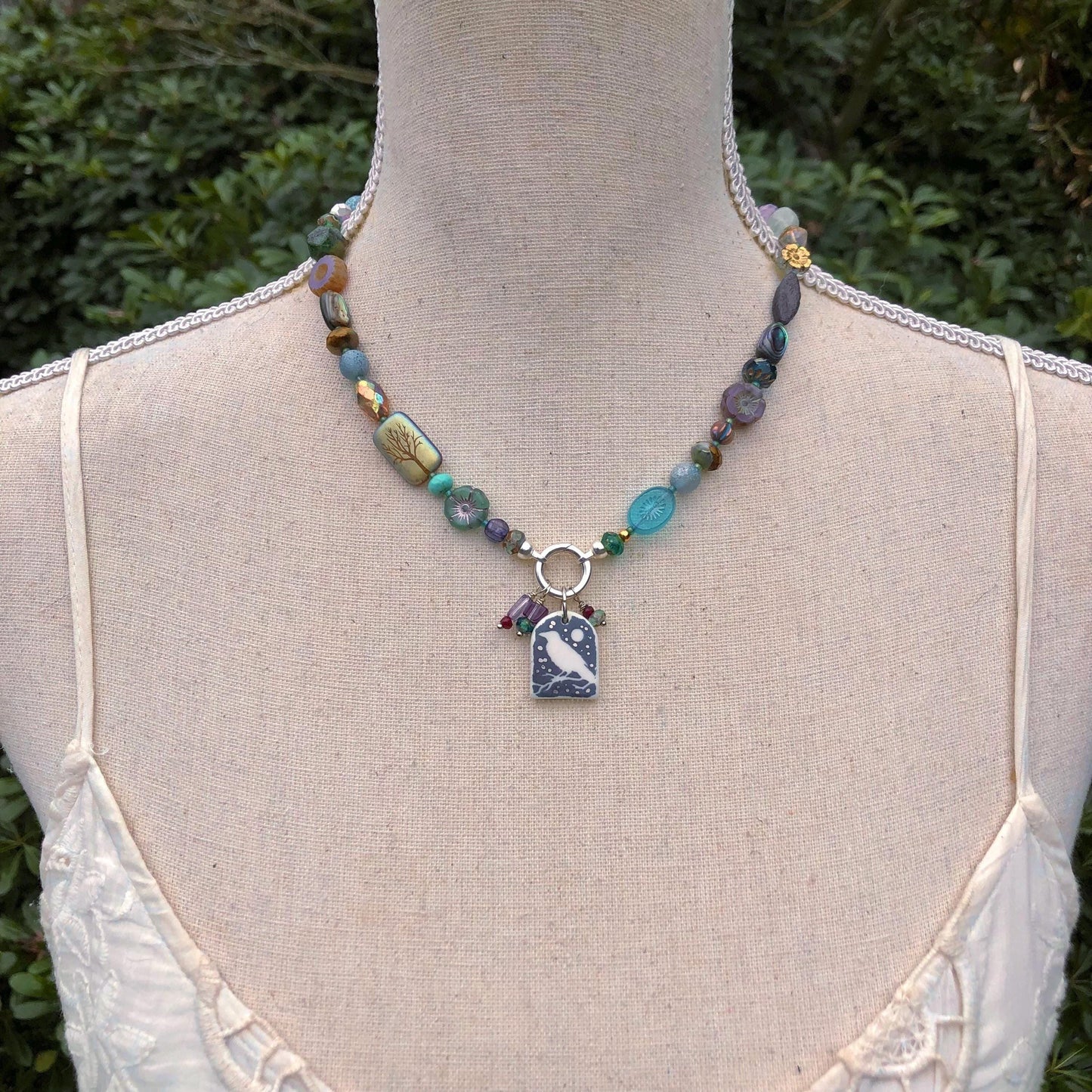 Raven Necklace With Spring Clasp