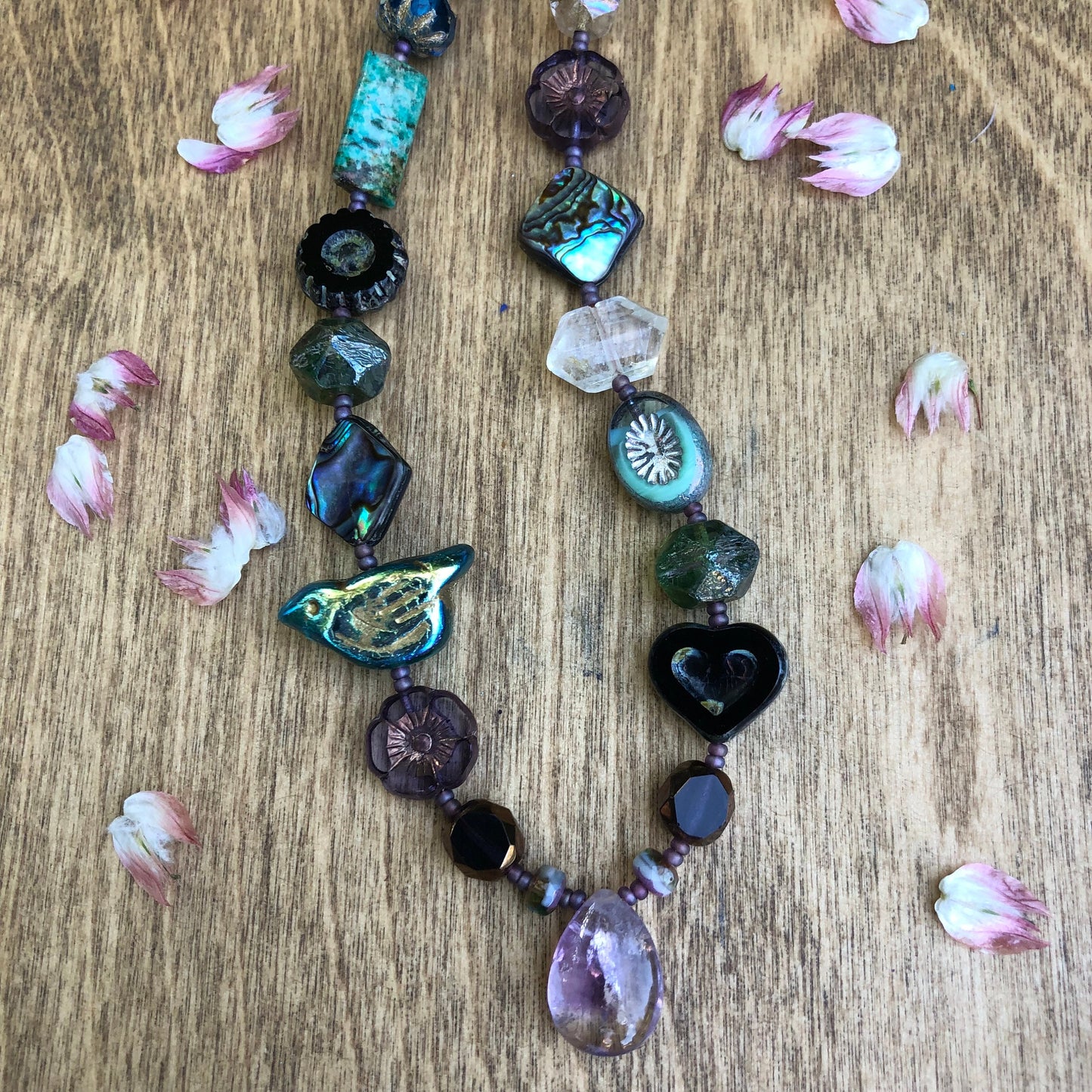 Chunky Czech Glass and Gemstone Choker