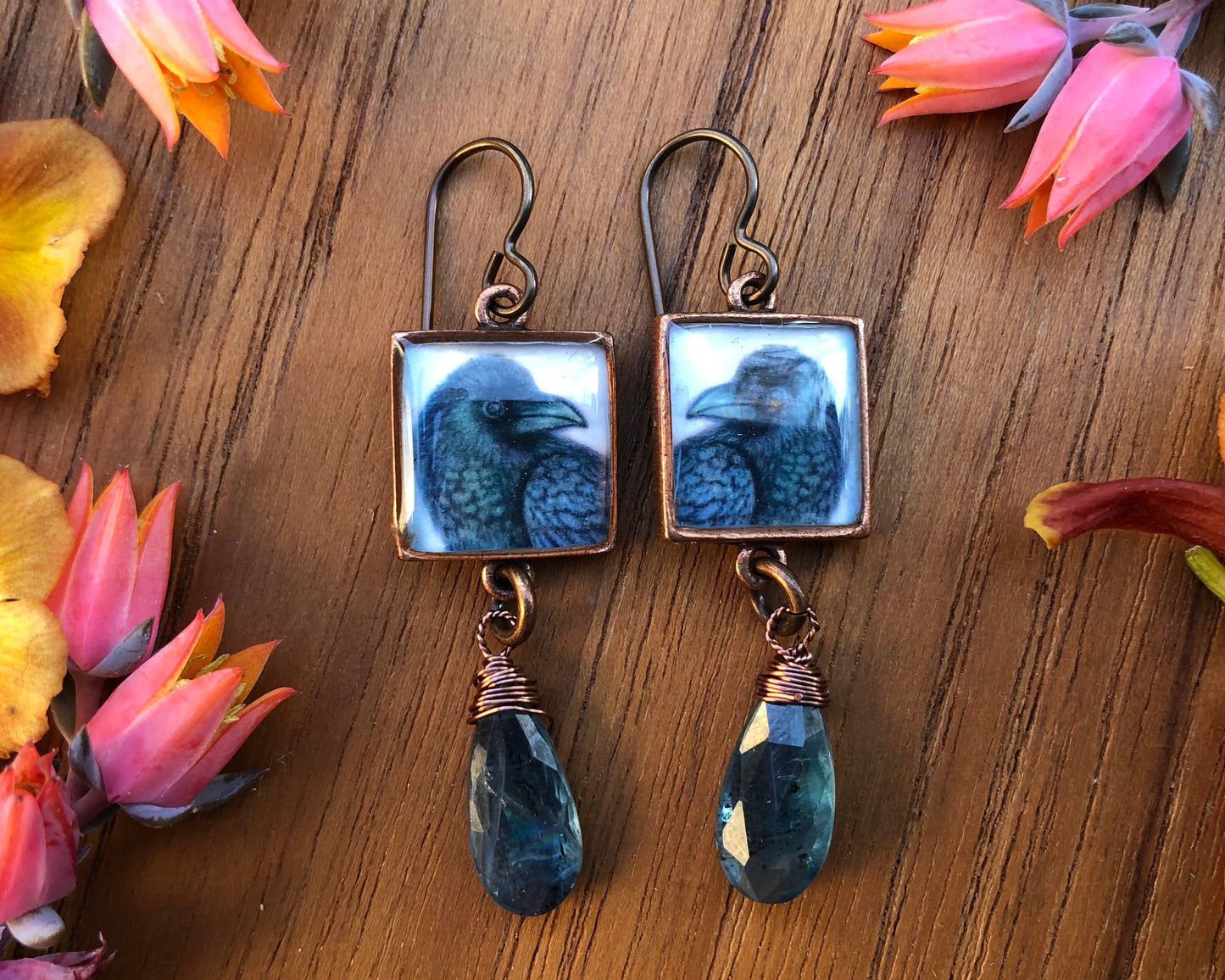 Copper Raven Kyanite Dangles
