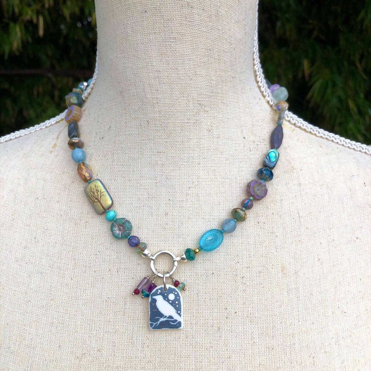 Raven Necklace With Spring Clasp