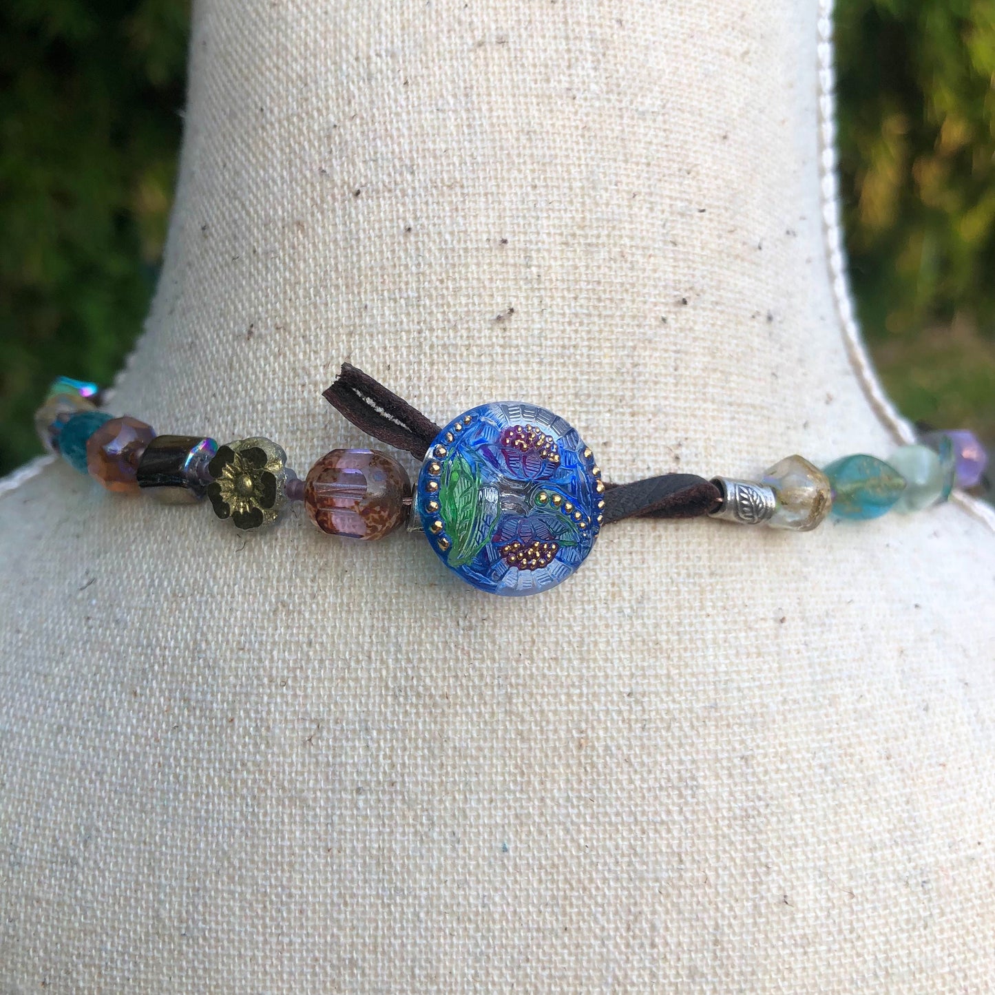 Chunky Glass and Gemstone Beaded Choker