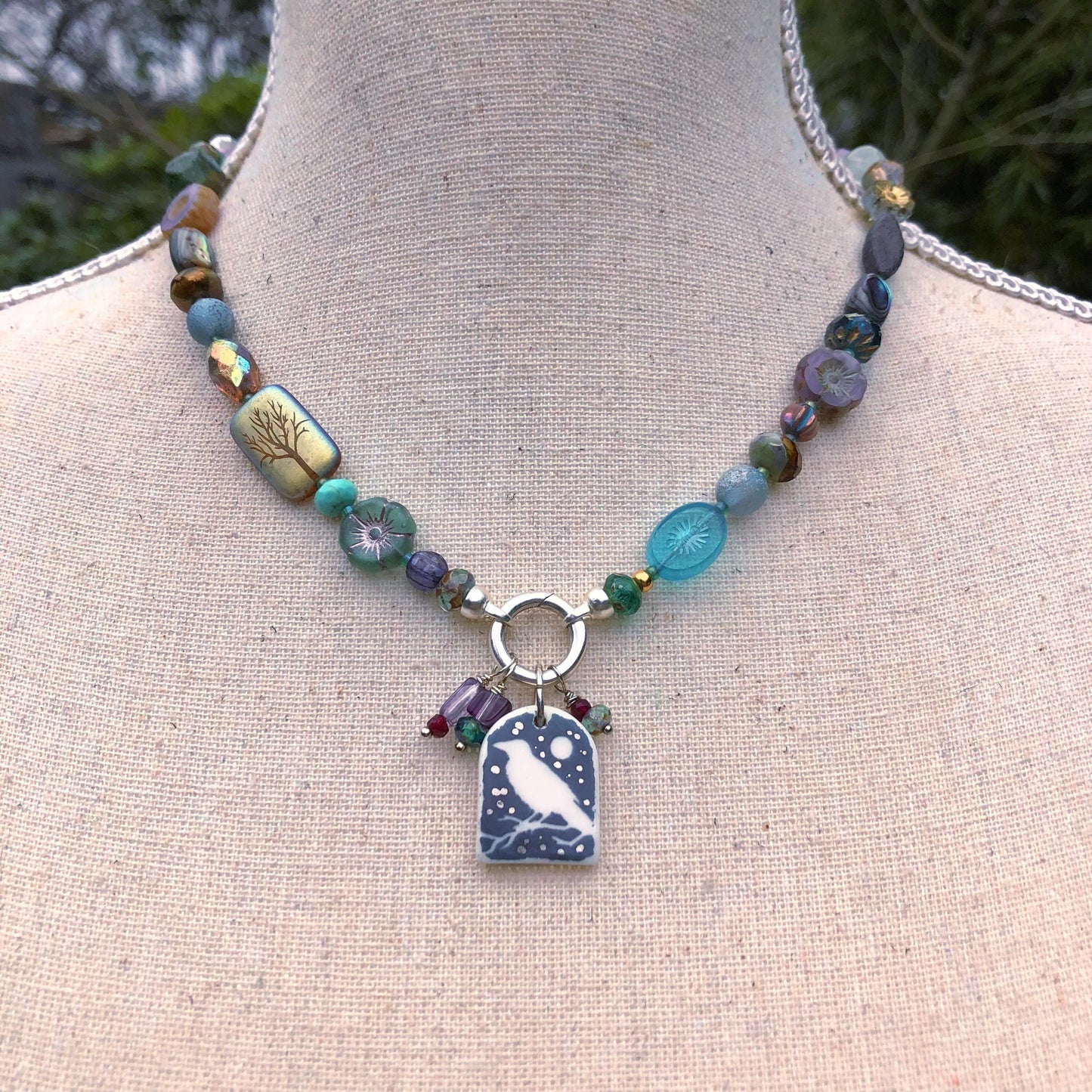 Raven Necklace With Spring Clasp