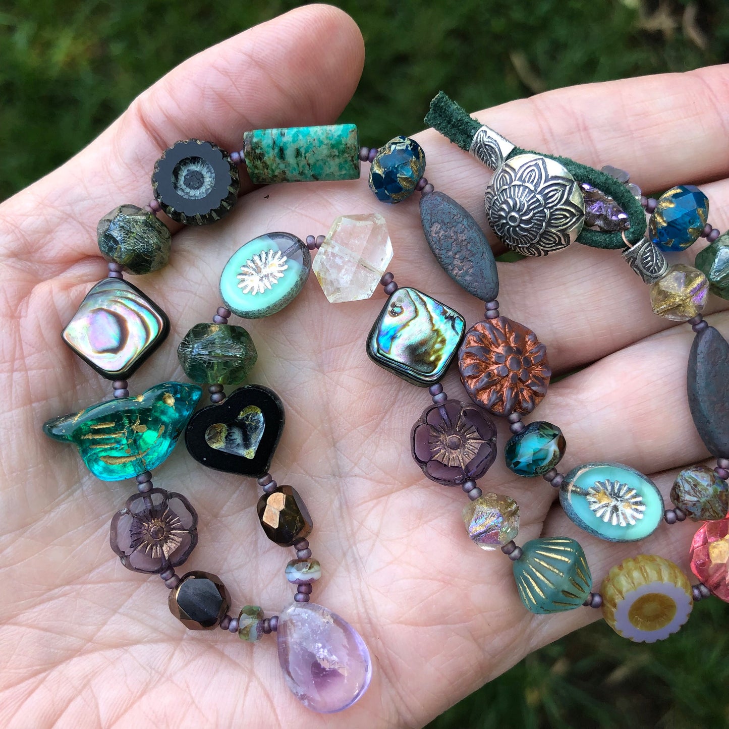 Chunky Czech Glass and Gemstone Choker