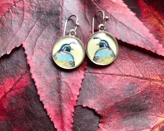Silver Quail Earrings