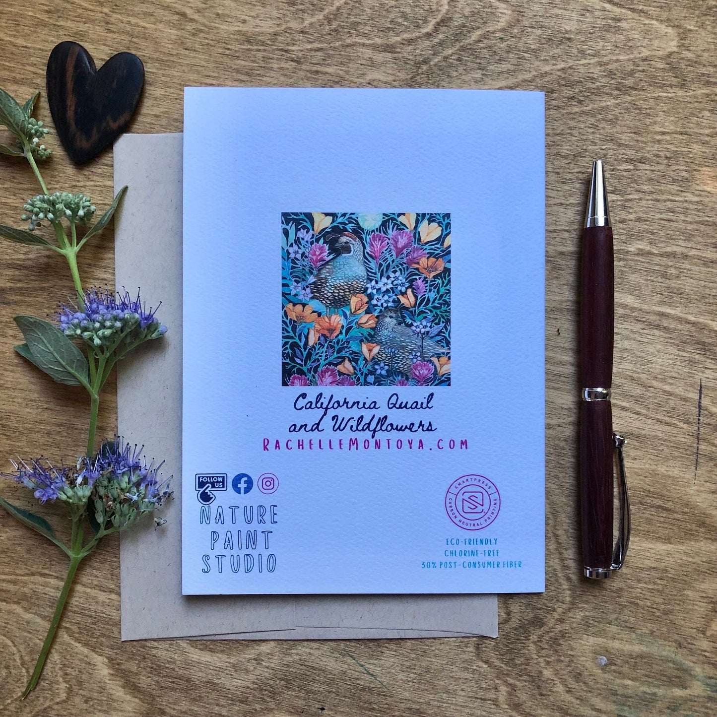 Wildflower and Quail Card