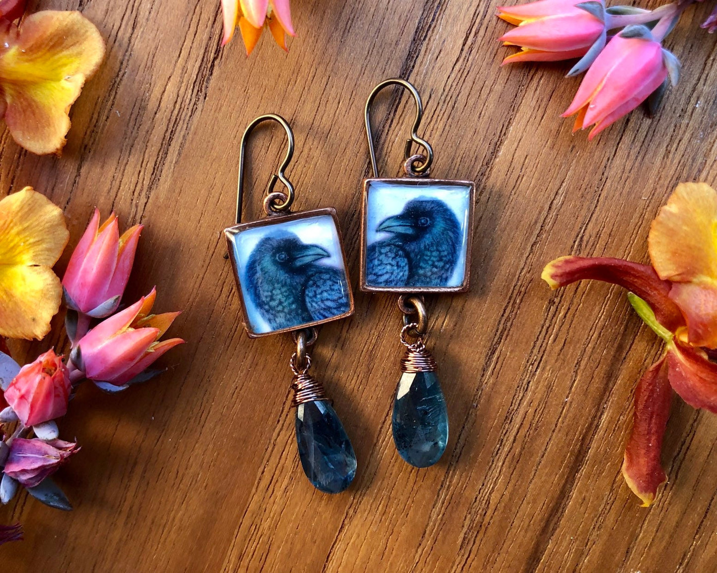 Copper Raven Kyanite Dangles