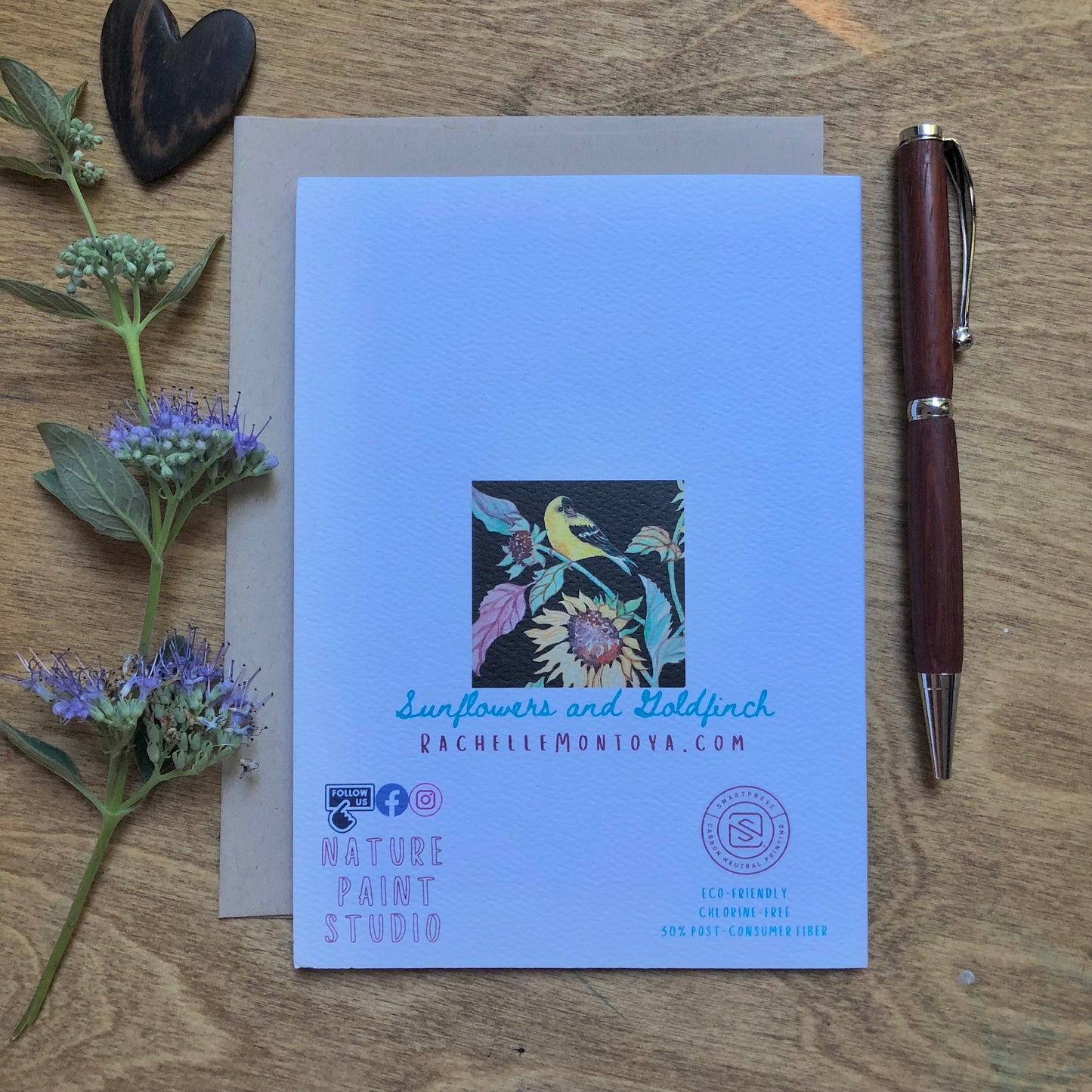 Sunflower and Goldfinch Card