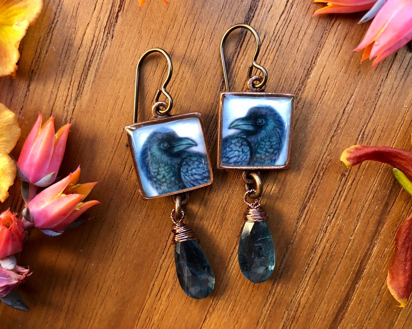 Copper Raven Kyanite Dangles