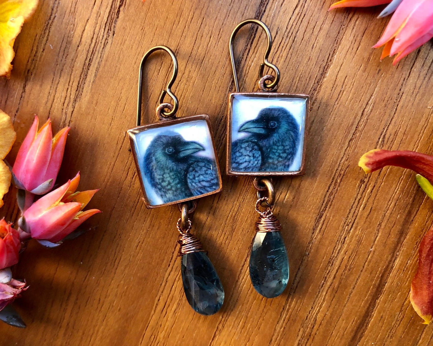 Copper Raven Kyanite Dangles