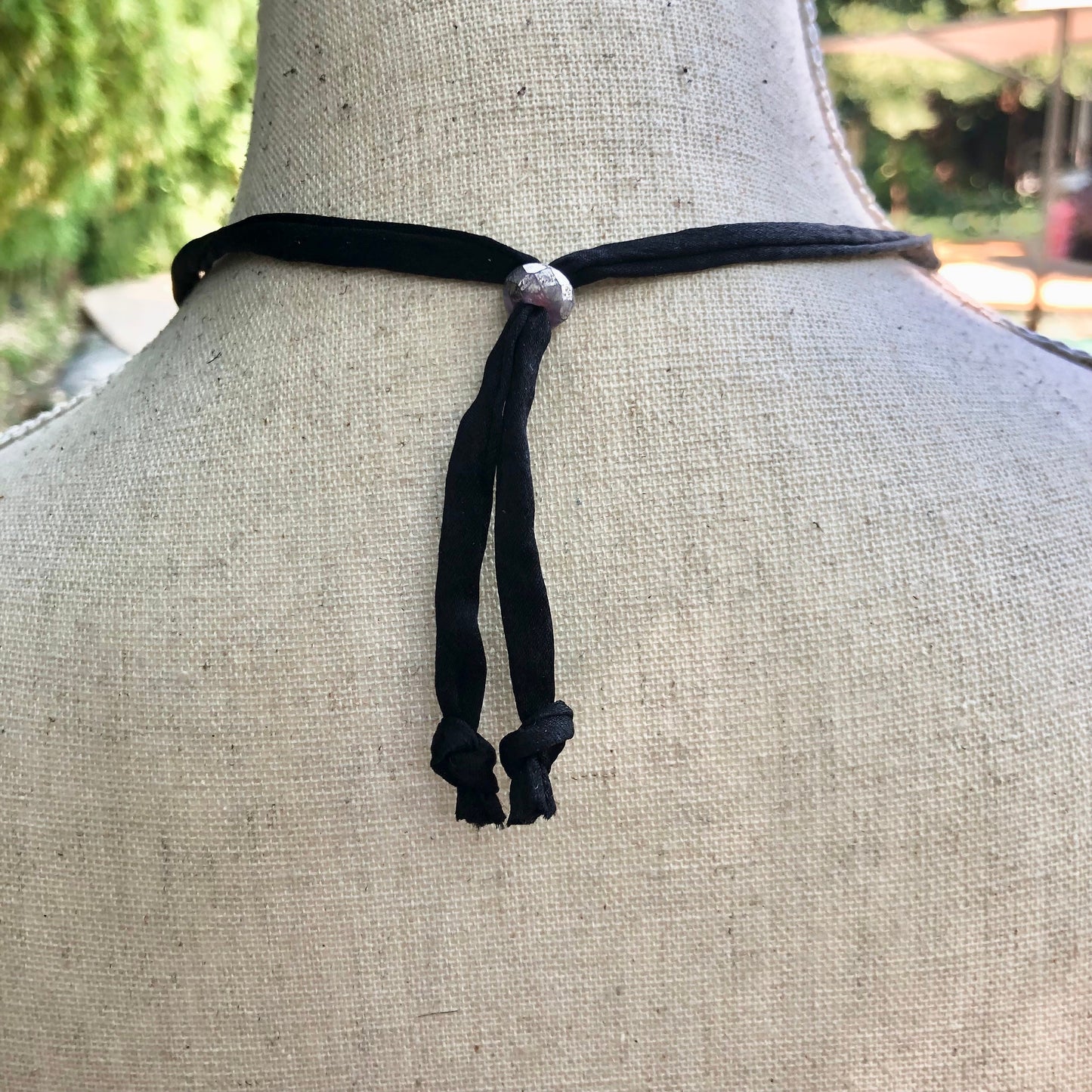 Crow and Japanese Maple Double Sided Necklace