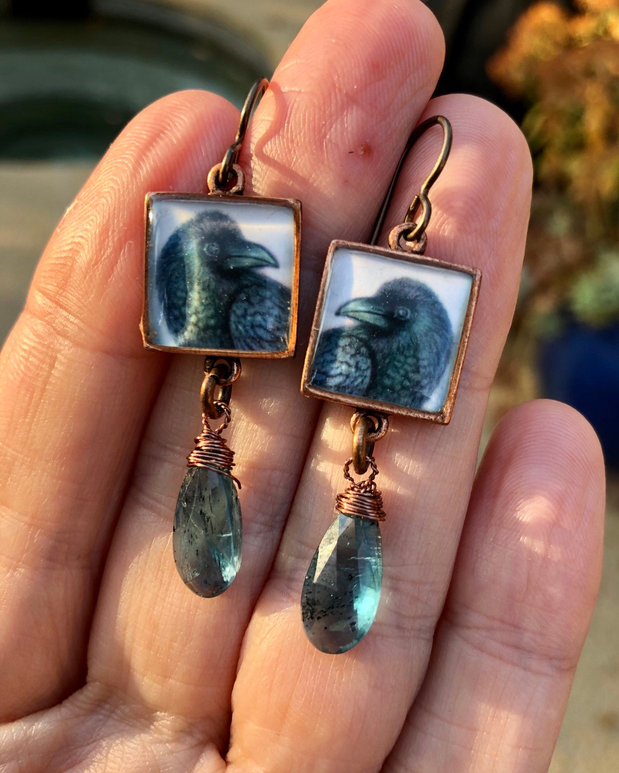 Copper Raven Kyanite Dangles