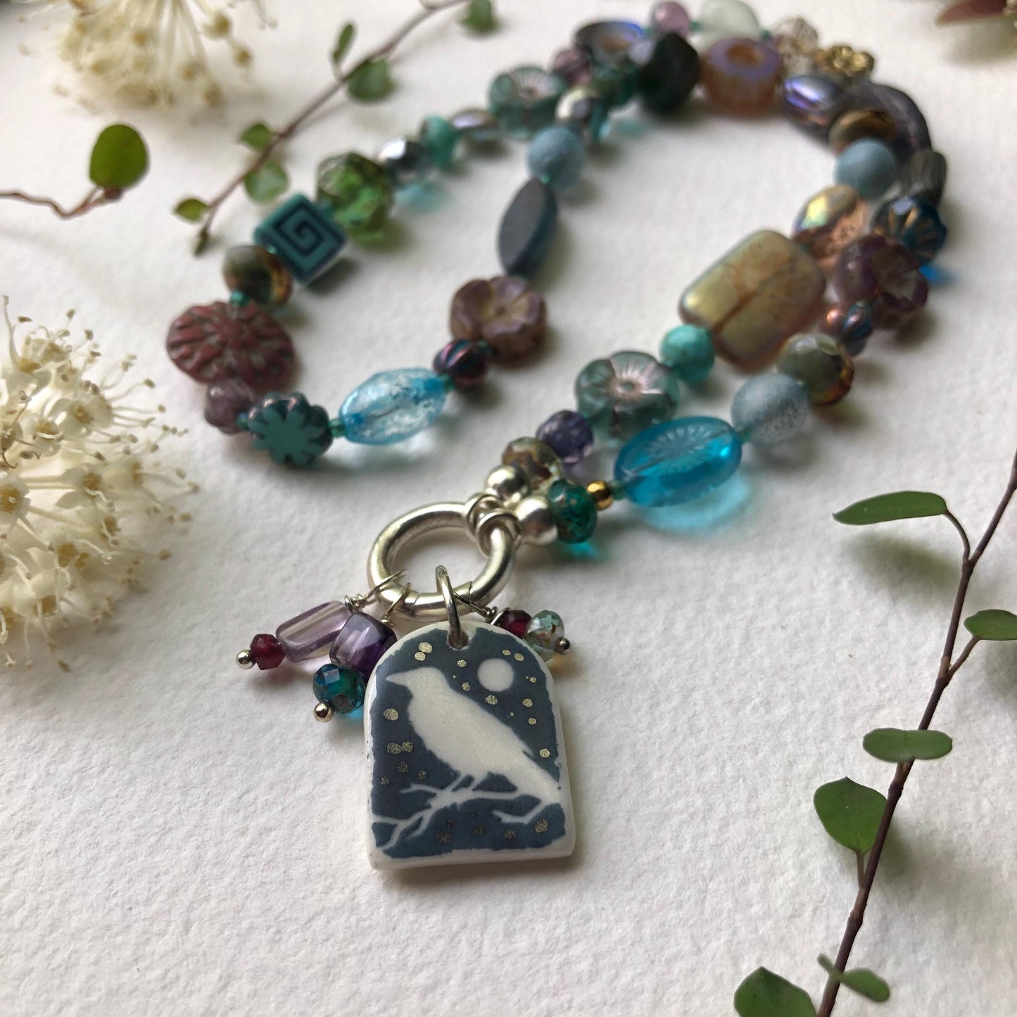 Raven Necklace With Spring Clasp