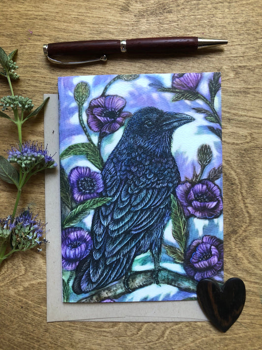Raven and Anemone Card