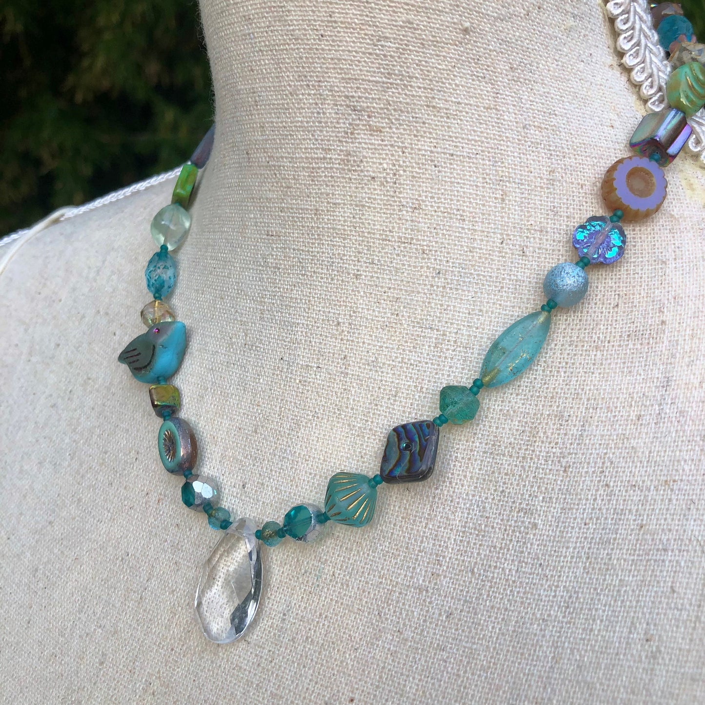 Chunky Glass and Gemstone Beaded Choker