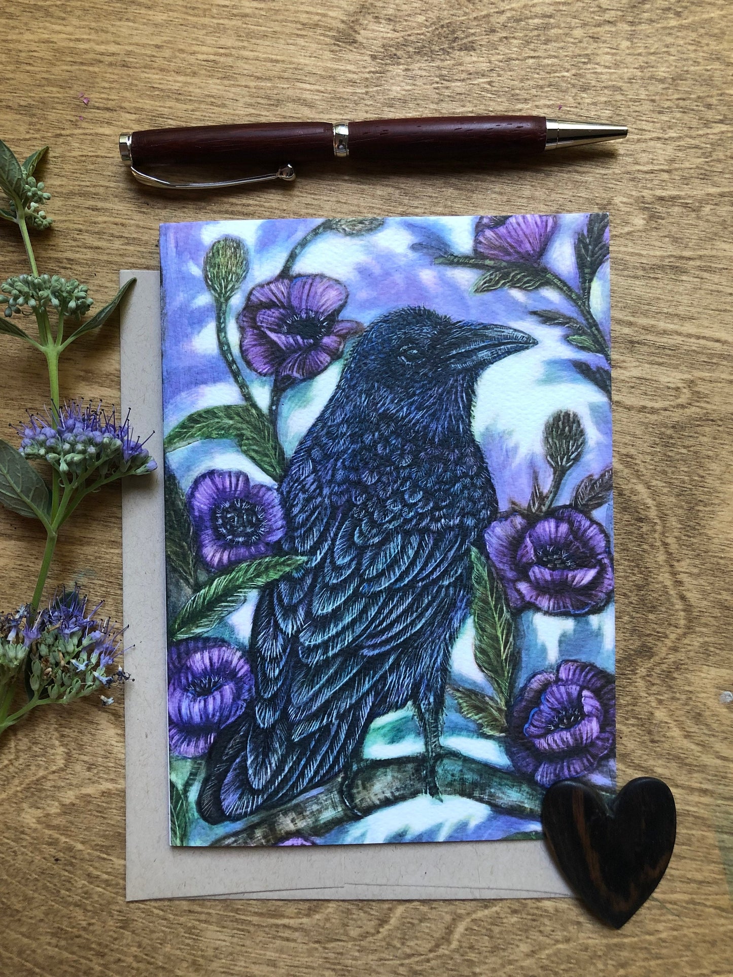 Raven and Anemone Card