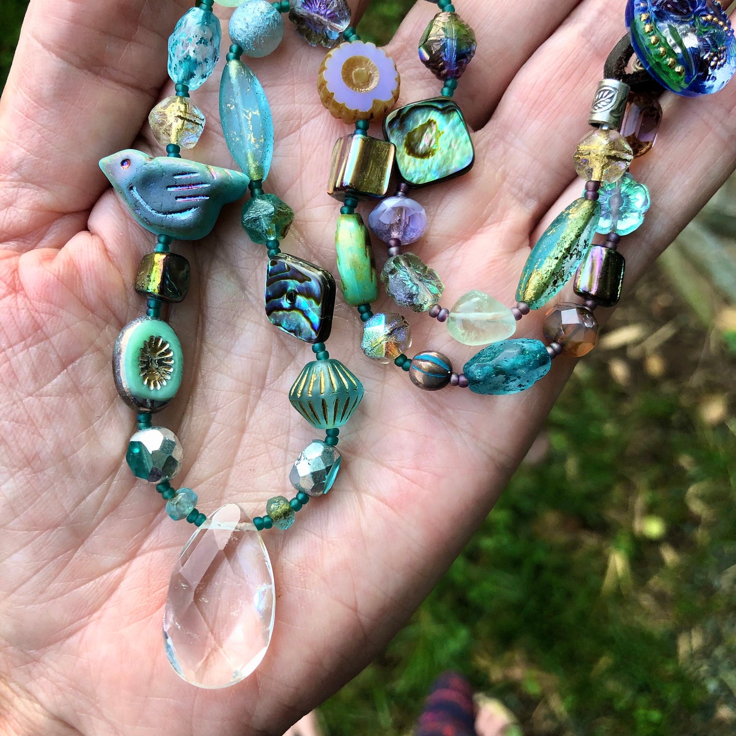 Chunky Glass and Gemstone Beaded Choker