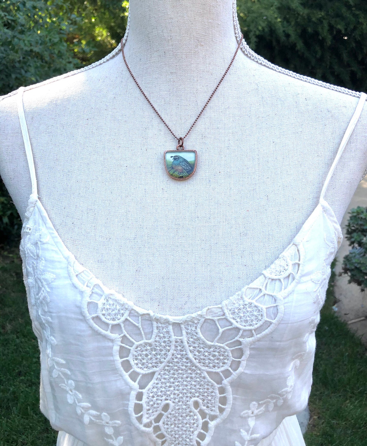 Quail Copper Necklace