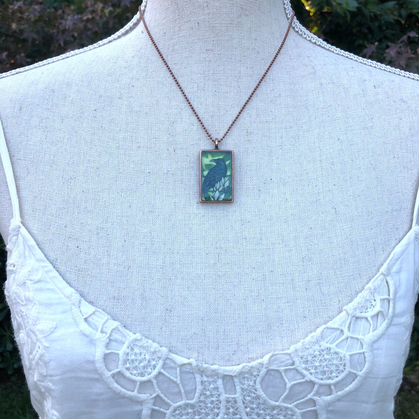 Raven and Magnolia Necklace