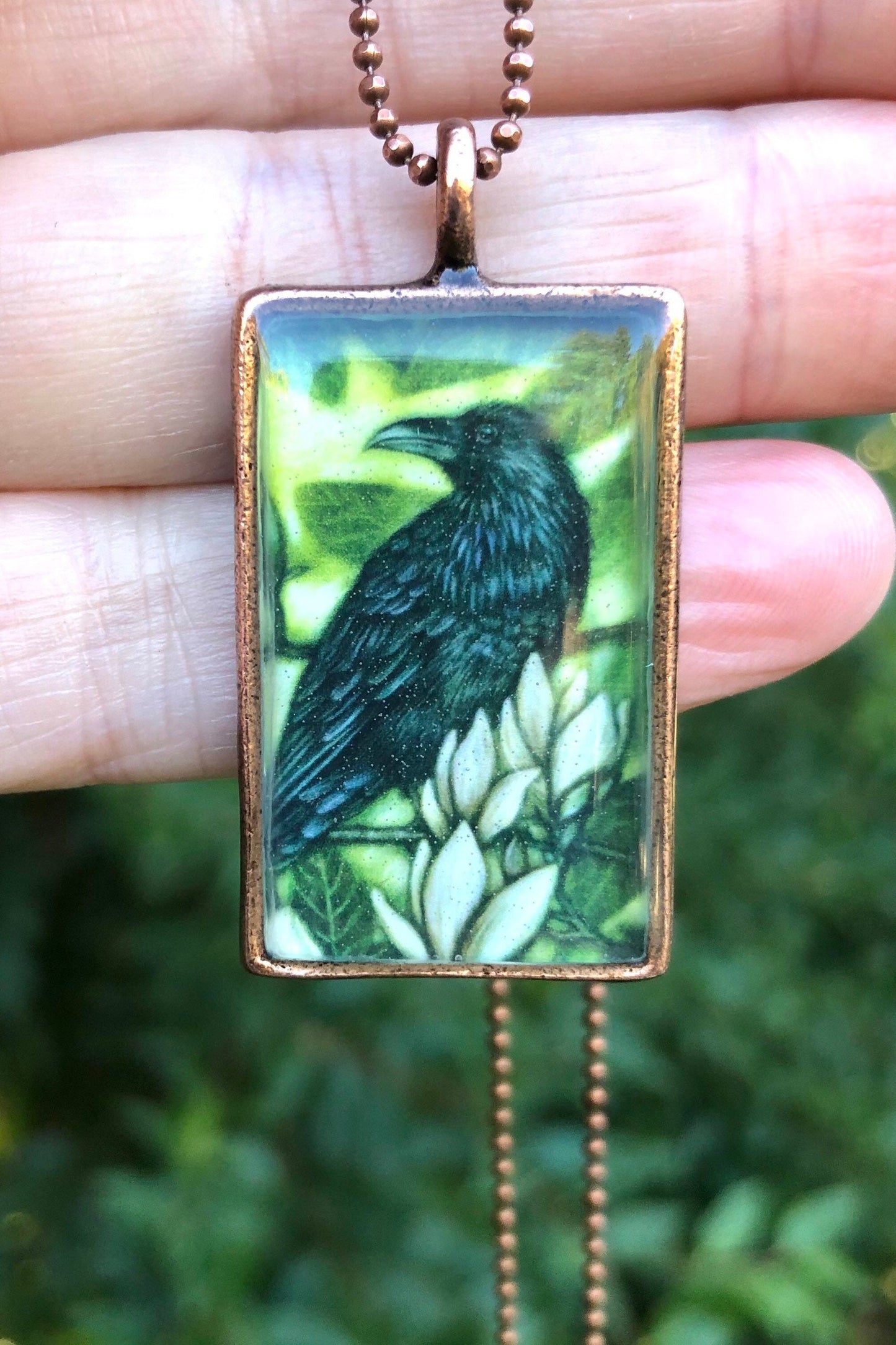 Raven and Magnolia Necklace