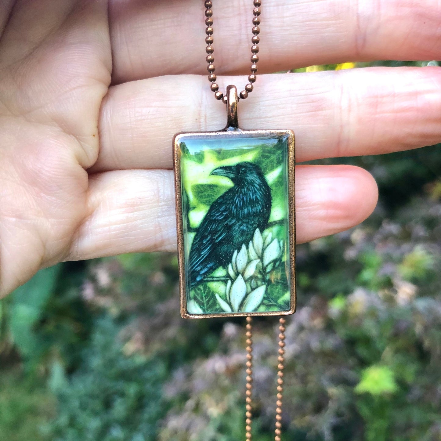 Raven and Magnolia Necklace