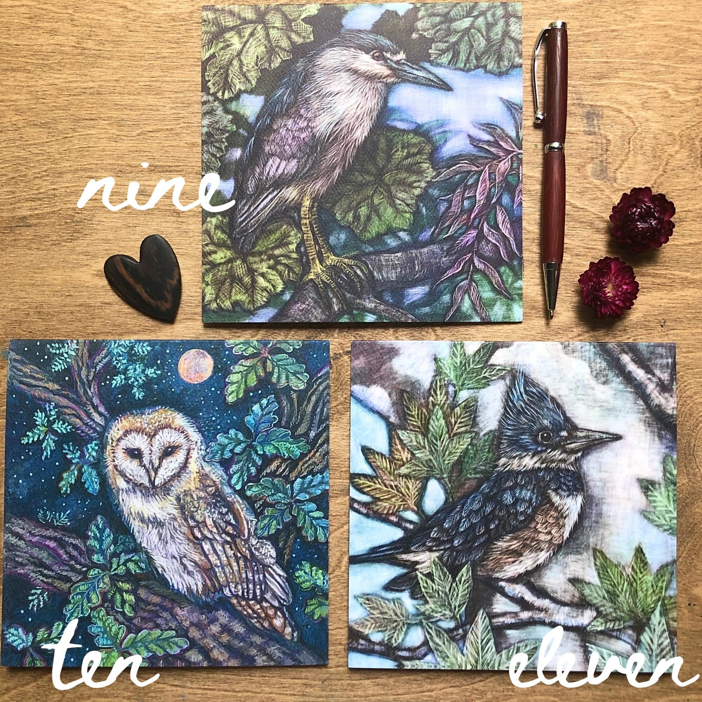Owl Card, Barn Owl in Oak Tree, original owl art, Naturalist Card, Forestcore, Ornithology, Bird Watching, Nature Greeting Card, Owl