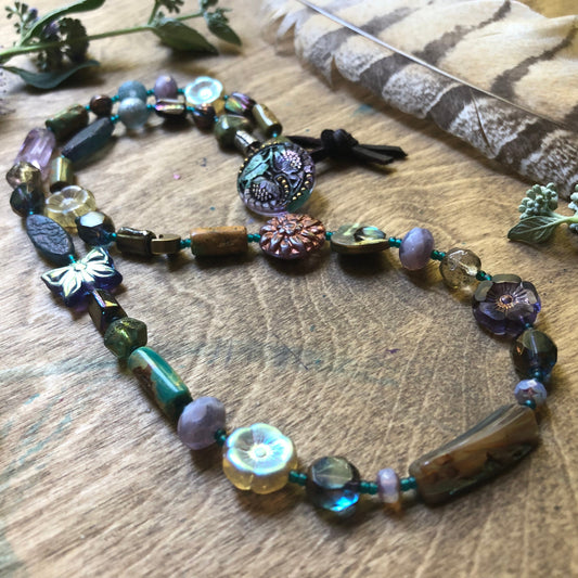 Artisan Glass and Abalone Necklace